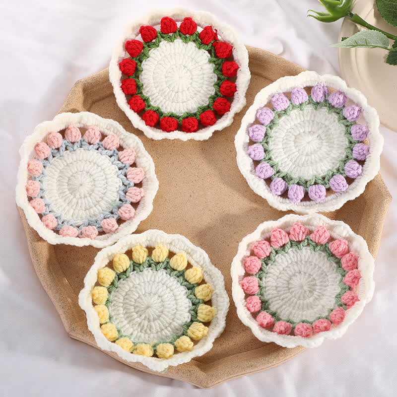 Dessous de verre tulipe rural fait main au crochet