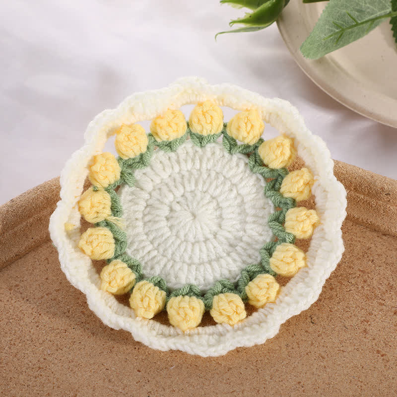 Dessous de verre tulipe rural fait main au crochet