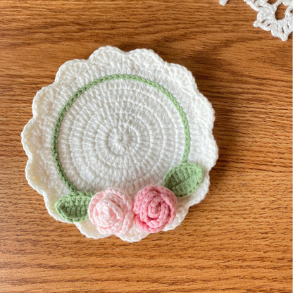 Dessous de verre au crochet fait main Refresh Rose