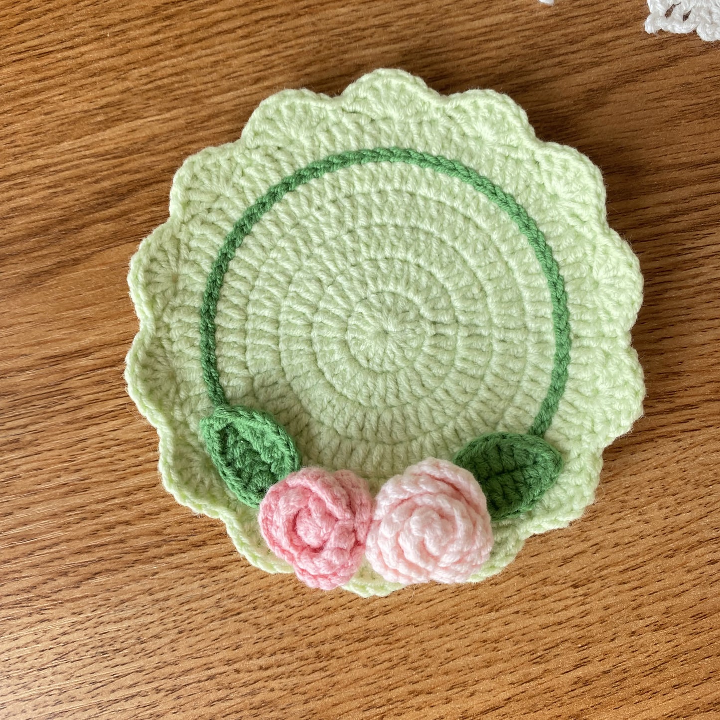 Dessous de verre au crochet fait main Refresh Rose
