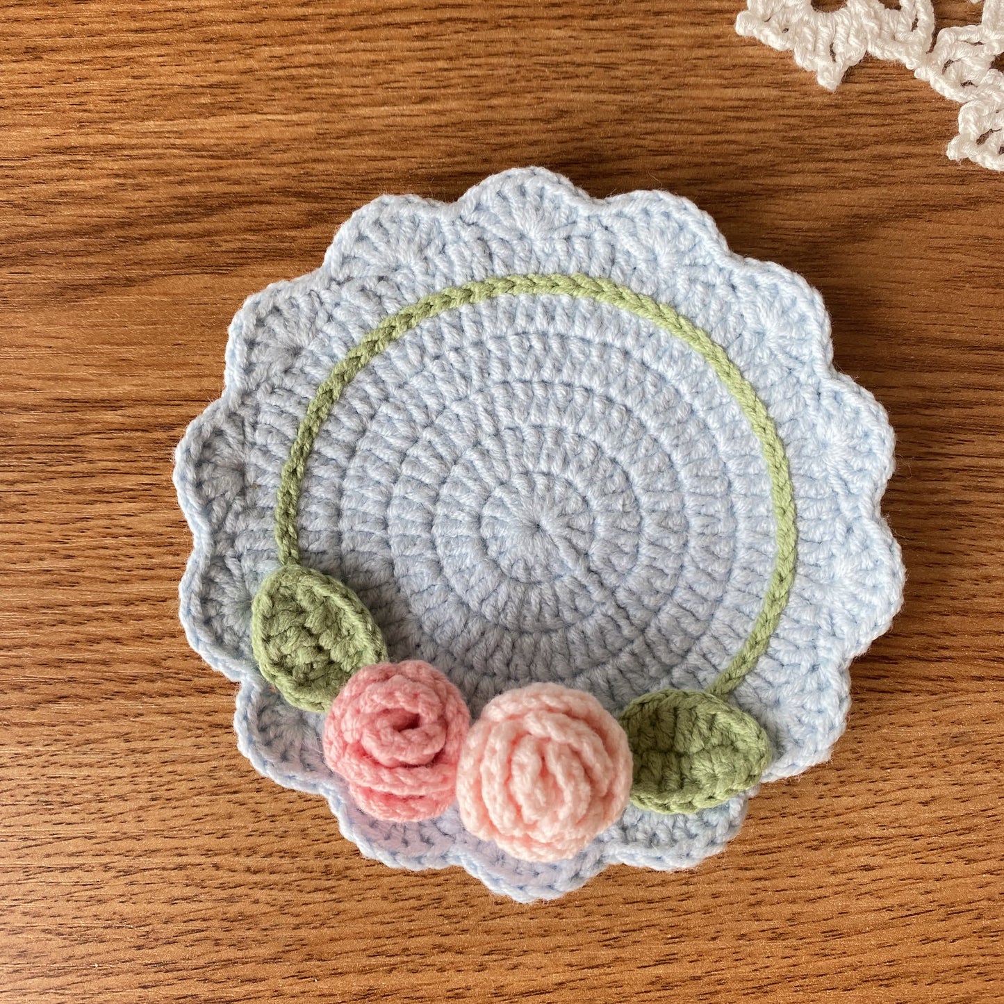 Dessous de verre au crochet fait main Refresh Rose