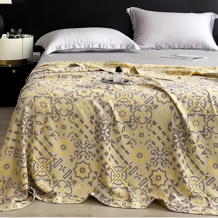 Couette légère en jacquard de fibre de bambou de style vintage