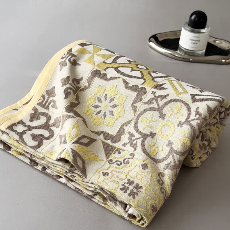 Couette légère en jacquard de fibre de bambou de style vintage