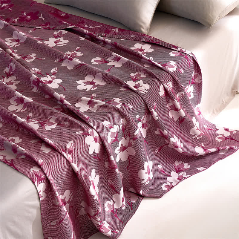 Couette en lyocell respirante à motif floral rétro