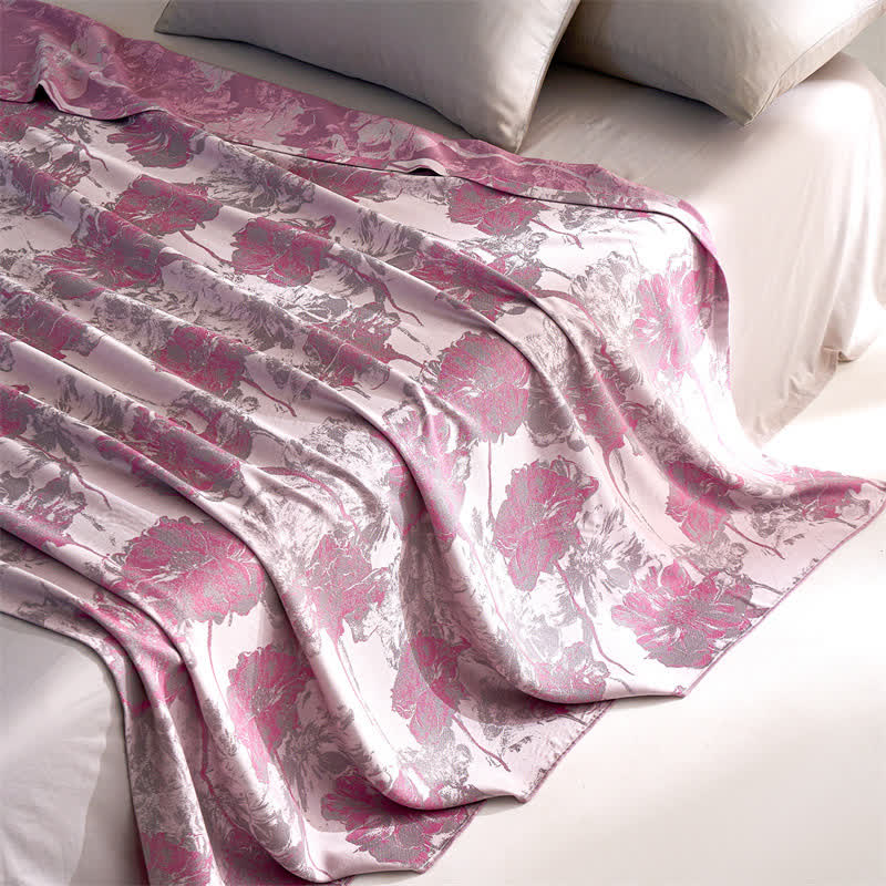 Couette respirante et douce en fibre lyocell avec motif floral