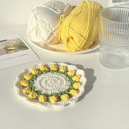 Dessous de verre tulipe rural fait main au crochet