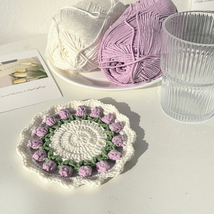 Dessous de verre tulipe rural fait main au crochet