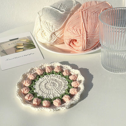 Dessous de verre tulipe rural fait main au crochet