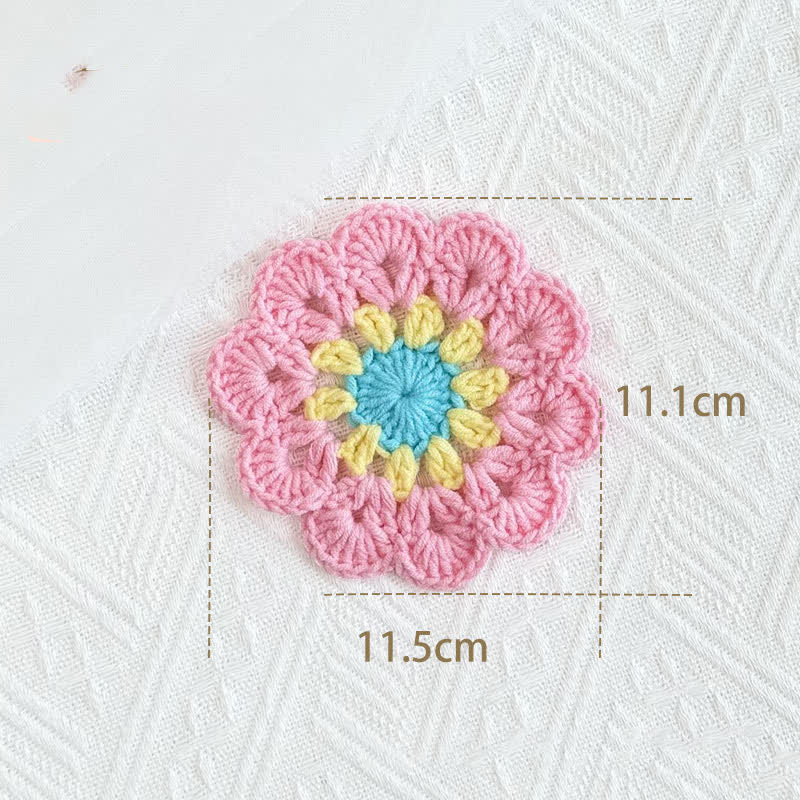 Dessous de verre fait main au crochet avec des fleurs