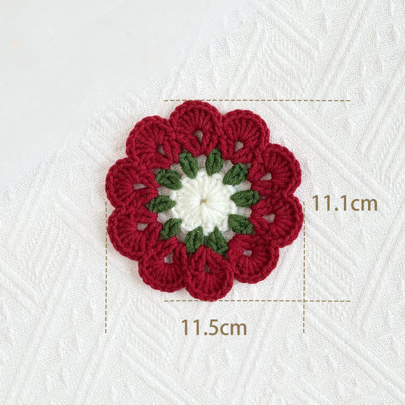 Dessous de verre fait main au crochet avec des fleurs