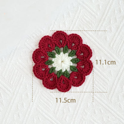 Dessous de verre fait main au crochet avec des fleurs