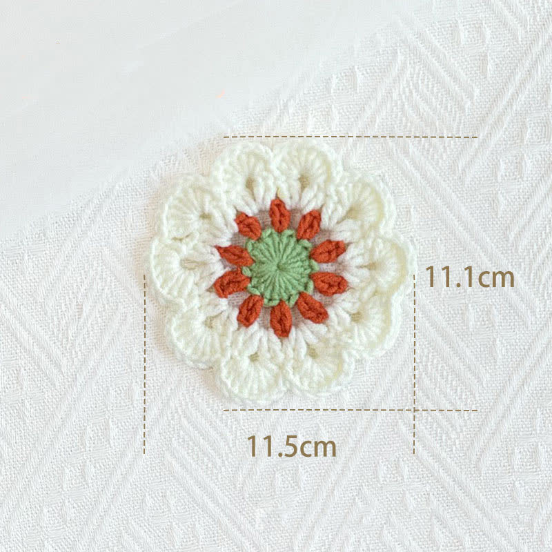 Dessous de verre fait main au crochet avec des fleurs