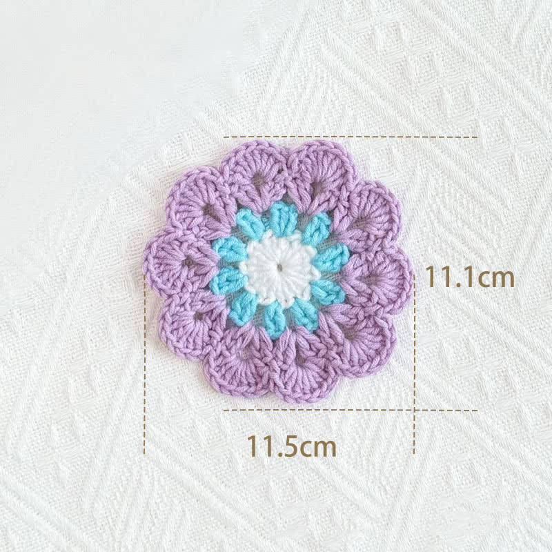 Dessous de verre fait main au crochet avec des fleurs
