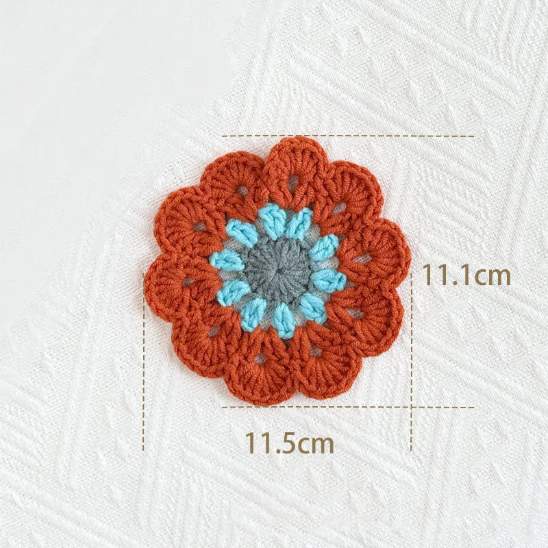 Dessous de verre fait main au crochet avec des fleurs