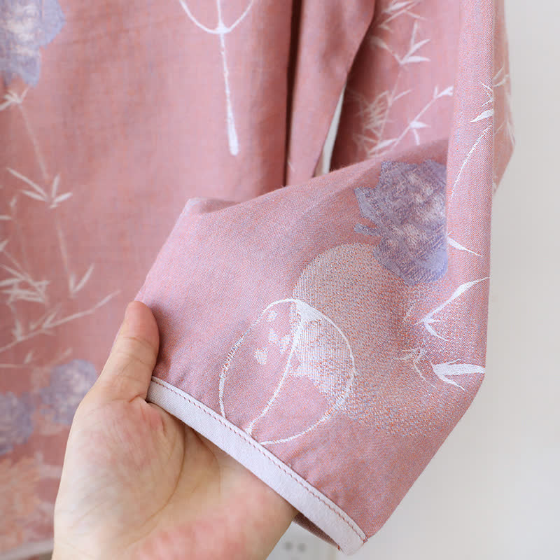 Ensemble de pyjama vintage en coton et bambou à fleurs