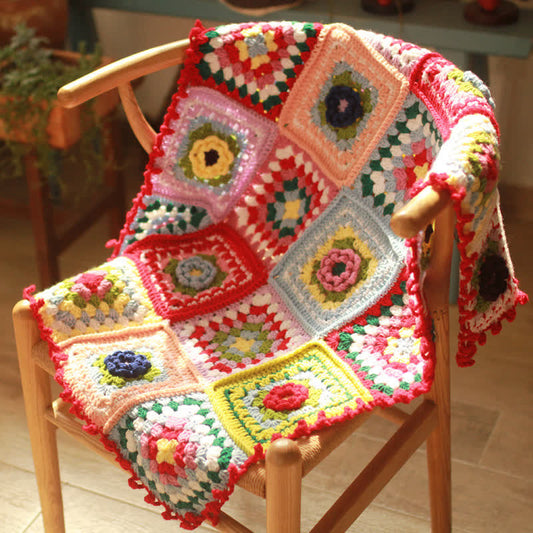 Élégante couverture au crochet tissée à la main avec motif floral