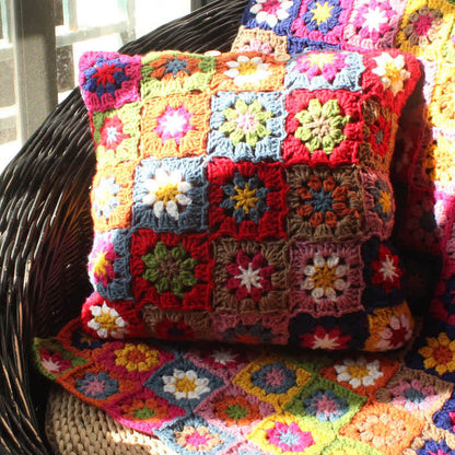 Housse de coussin au crochet faite main Country Daisy
