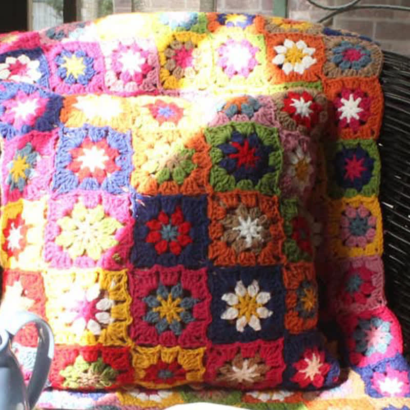 Housse de coussin au crochet faite main Country Daisy