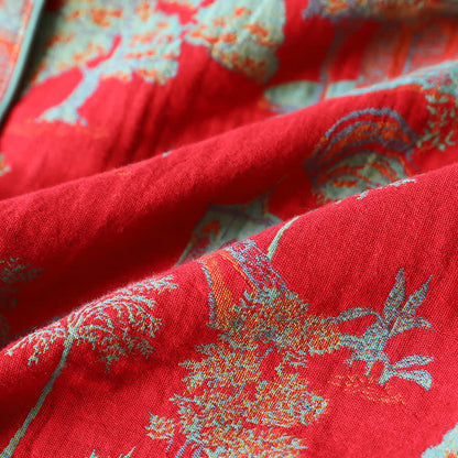 Ensemble de vêtements d'intérieur en jacquard de coton double fil avec motif arbre