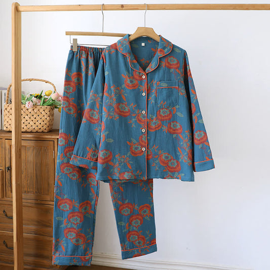 Ensemble de vêtements d'intérieur couleur kaki en jacquard de coton teint en fil