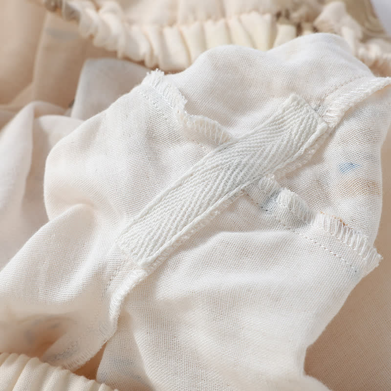 Ensemble de vêtements d'intérieur à manches longues en gaze de coton de bambou