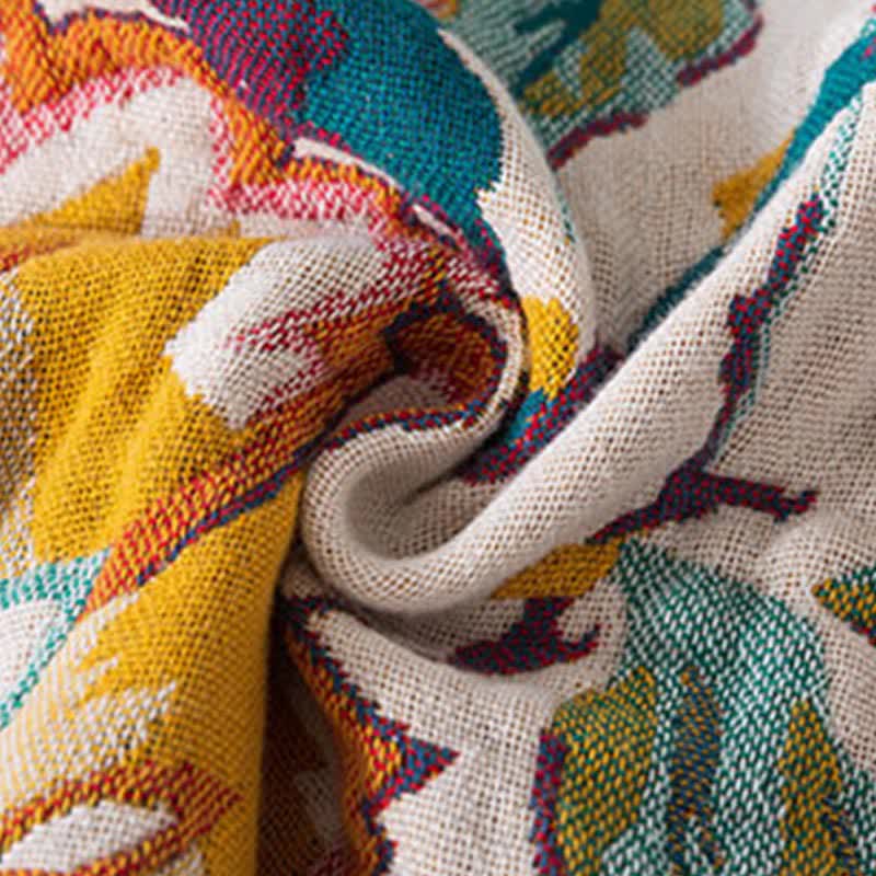 Couette réversible en gaze de coton avec un motif floral rustique