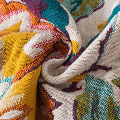 Couette réversible en gaze de coton avec un motif floral rustique