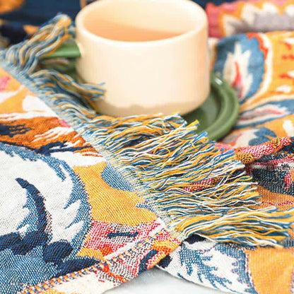 Couette réversible en gaze de coton avec branches de vigne de style vintage
