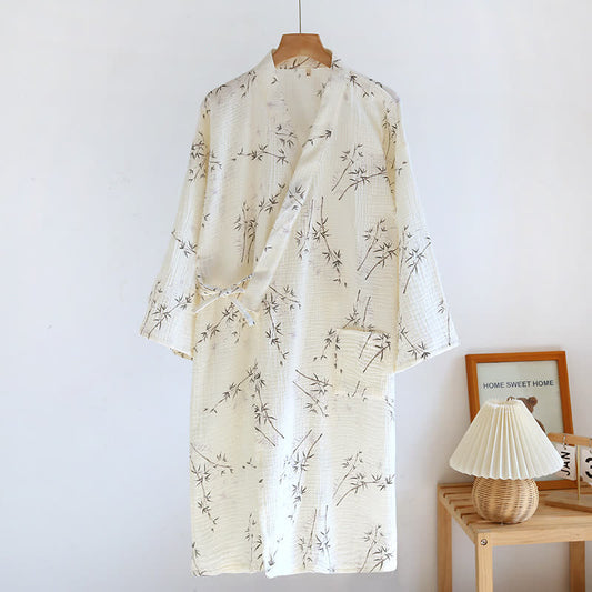 Peignoir pyjama en gaze de coton de bambou