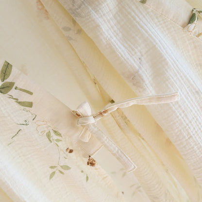 Peignoir pyjama en gaze de coton à motif feuilles