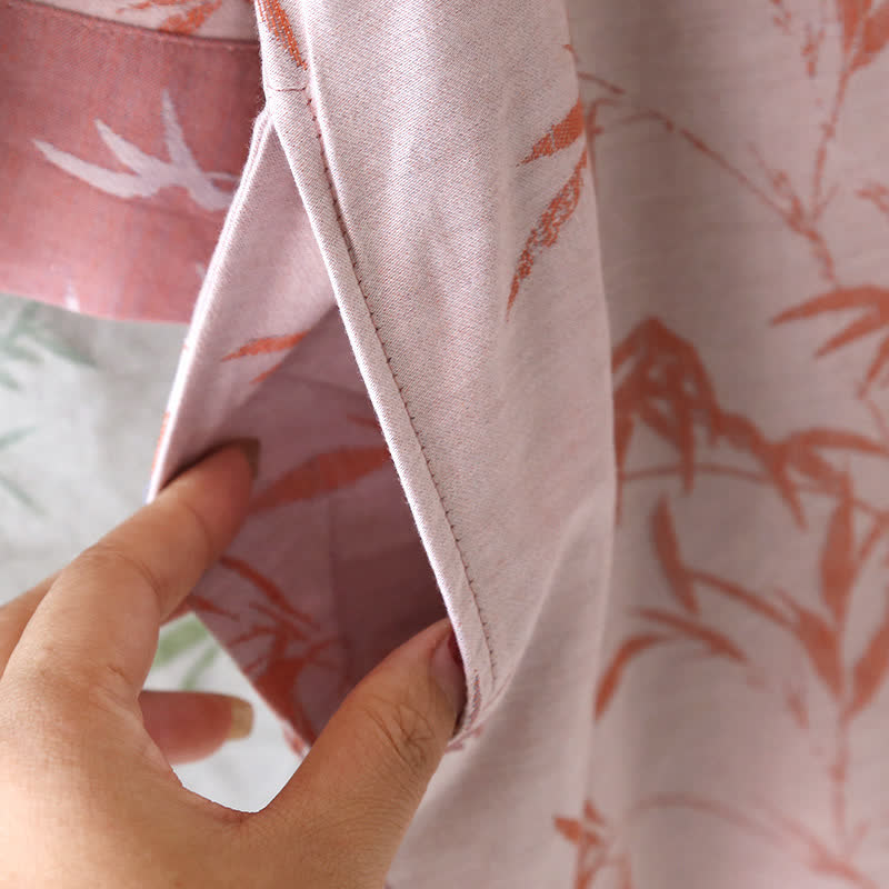 Chemise de nuit vintage en gaze de coton et bambou jacquard