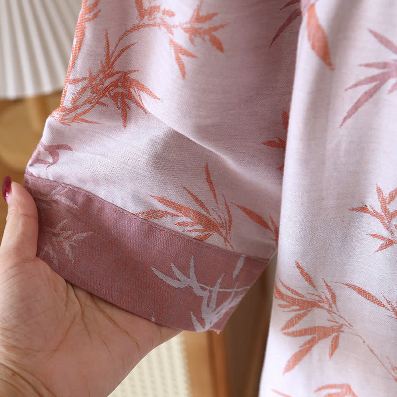 Chemise de nuit vintage en gaze de coton et bambou jacquard