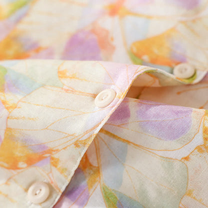 Ensemble de vêtements d'intérieur en coton à manches courtes avec imprimé papillon