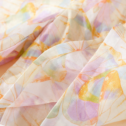 Ensemble de vêtements d'intérieur en coton à manches courtes avec imprimé papillon