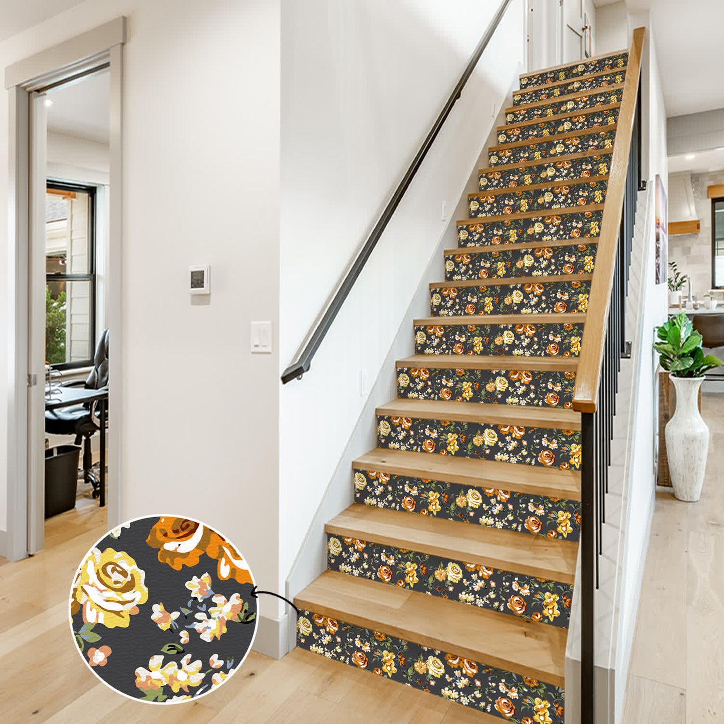 Autocollants pour escaliers « Rural Rose »