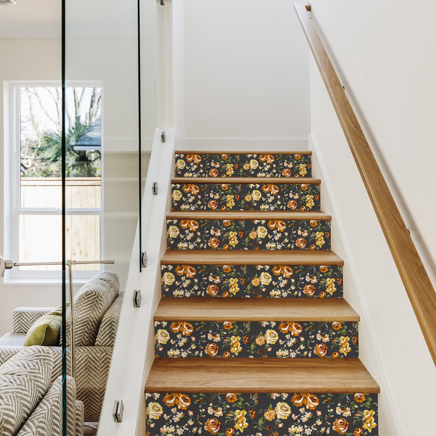 Autocollants pour escaliers « Rural Rose »