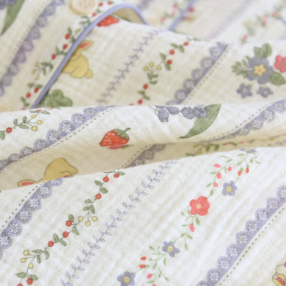Ensemble de vêtements de détente en coton à manches courtes avec des lapins de dessin animé