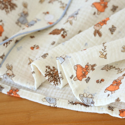 Ensemble de vêtements d'intérieur à manches courtes en gaze de coton imprimé lapin