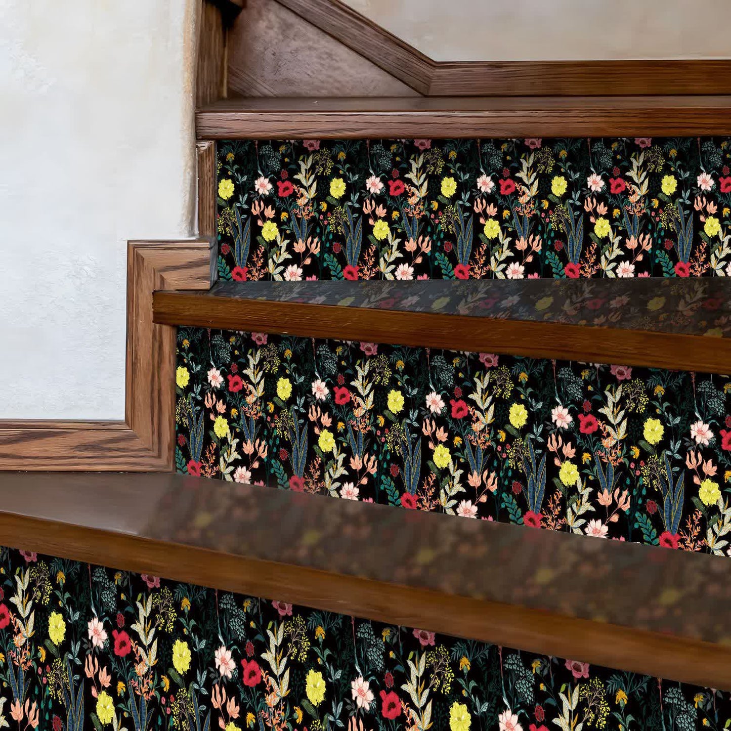 Autocollants d'escalier pastoraux, amovibles et imperméables