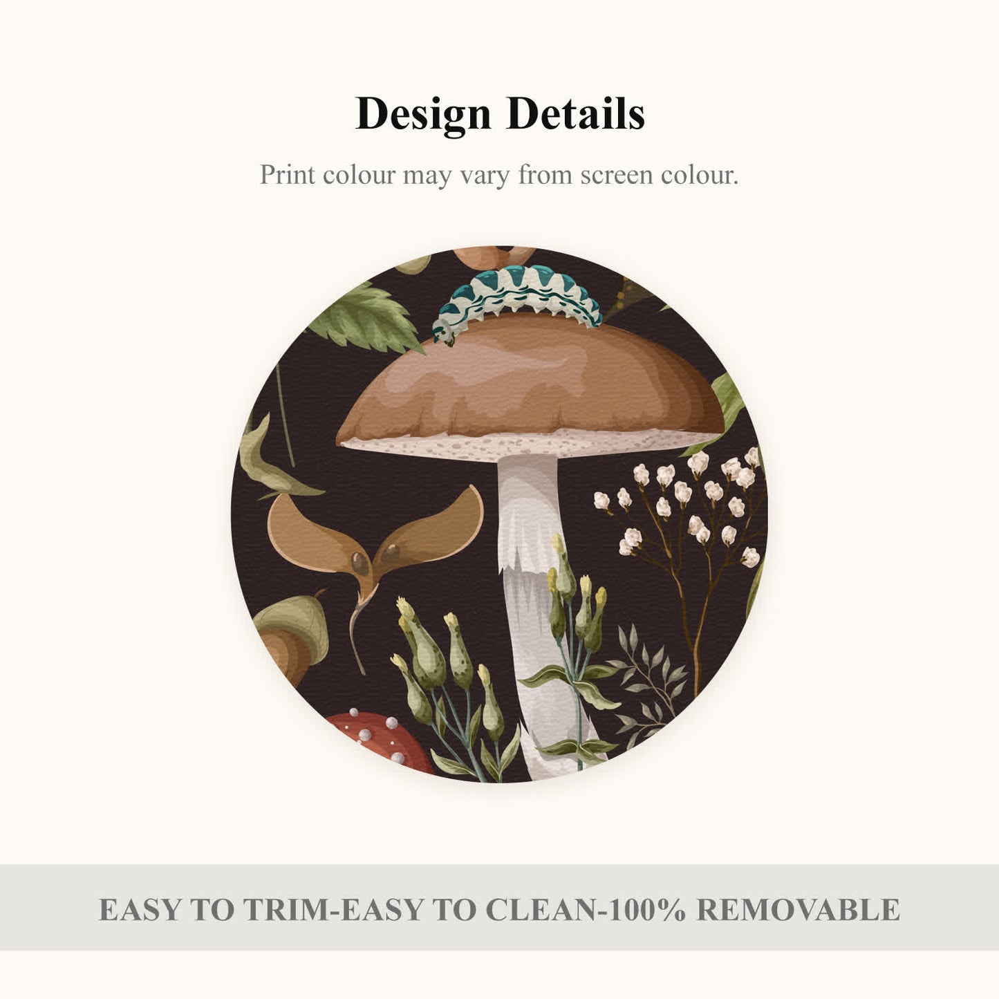 Autocollants décoratifs amovibles en forme de champignon pour escaliers