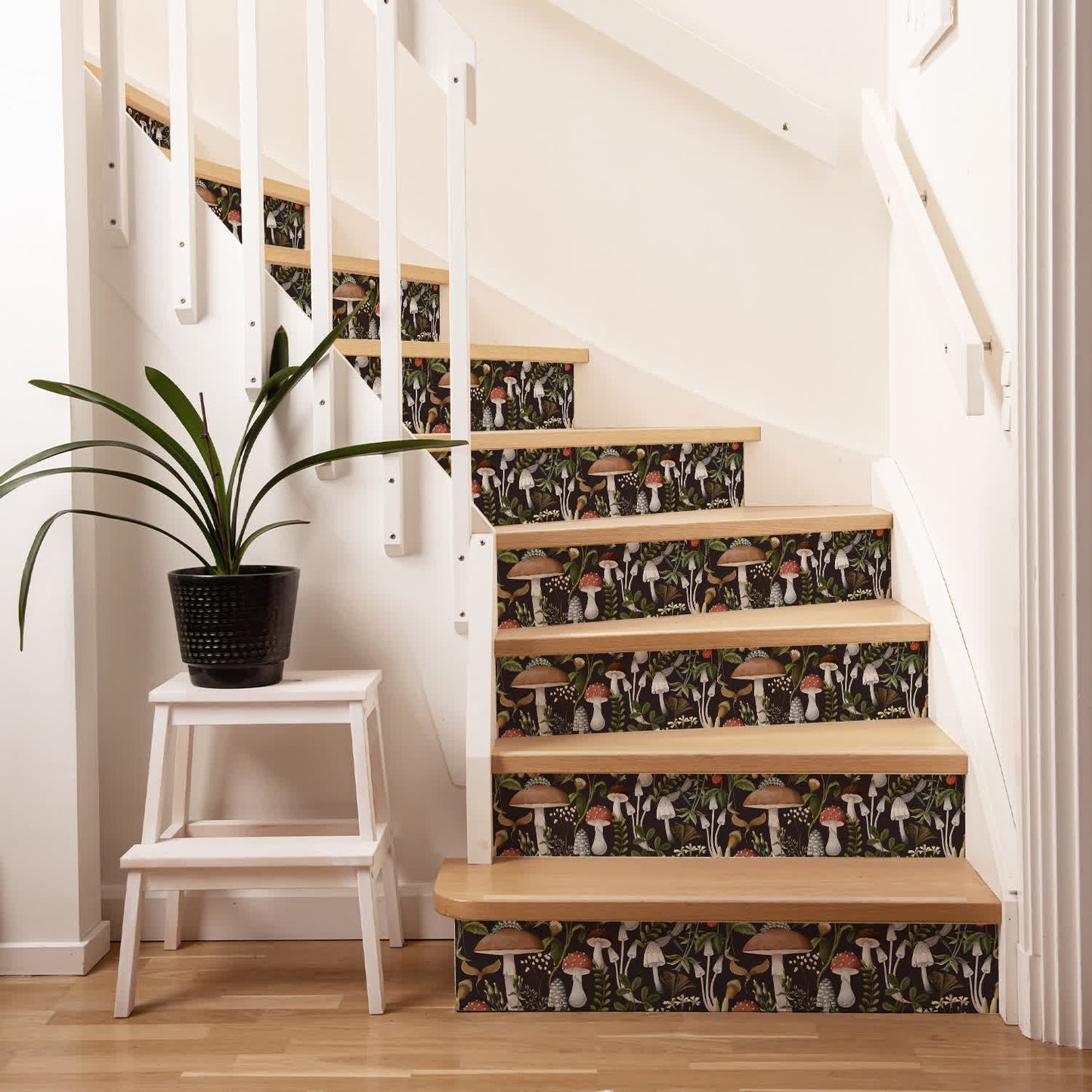 Autocollants décoratifs amovibles en forme de champignon pour escaliers