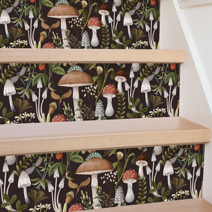 Autocollants décoratifs amovibles en forme de champignon pour escaliers