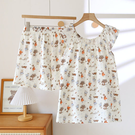 Ensemble de vêtements d'intérieur avec débardeur en coton à imprimé lapin