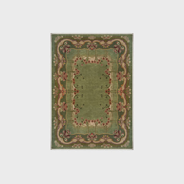 Tapis antidérapant au style floral vintage pour l'intérieur et l'extérieur
