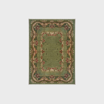 Tapis antidérapant au style floral vintage pour l'intérieur et l'extérieur