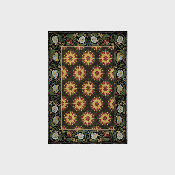 Tapis hydrofuge, lavable et antidérapant à motif floral