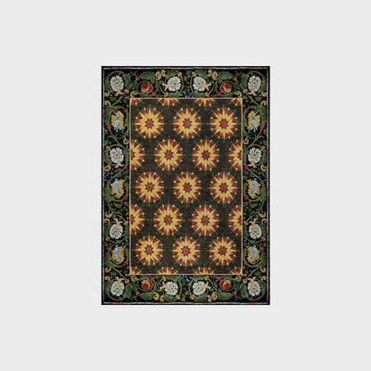 Tapis hydrofuge, lavable et antidérapant à motif floral
