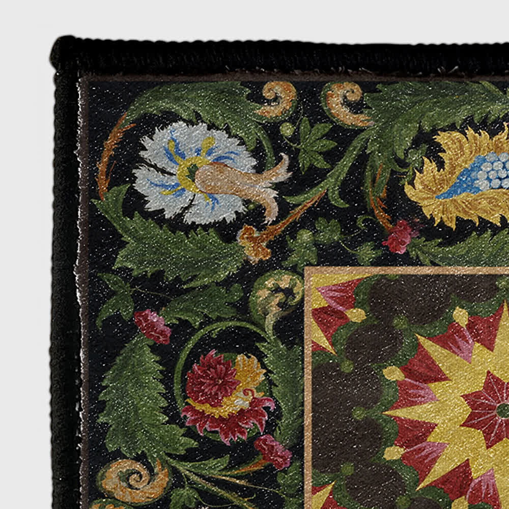 Tapis hydrofuge, lavable et antidérapant à motif floral