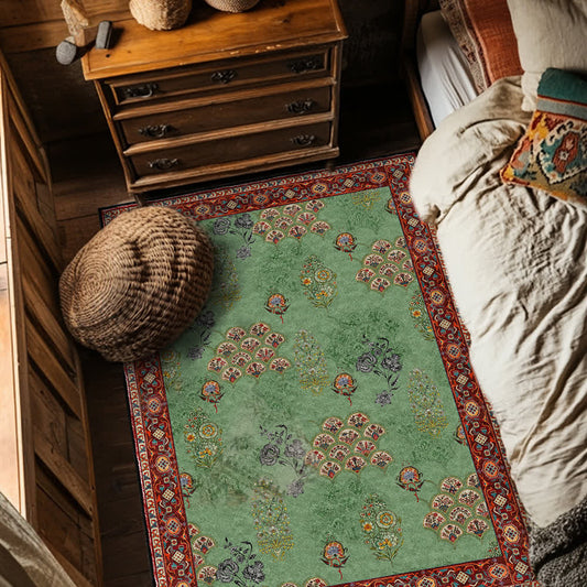 Tapis antidérapant lavable à motif floral vintage
