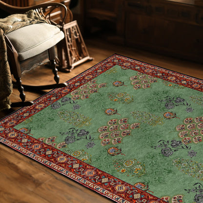 Tapis antidérapant lavable à motif floral vintage